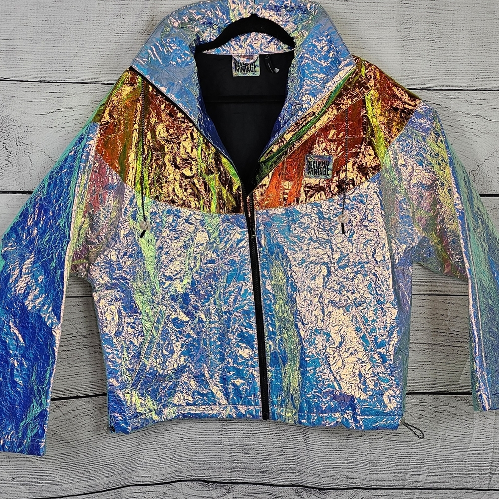 Holographic Mens Jacket Rave Small
